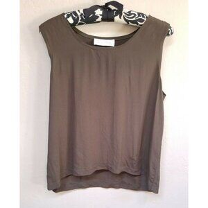 Loes Hinse Womens Scoop Neck Tank Top Blouse Brown Size Small Sleeveless Casual